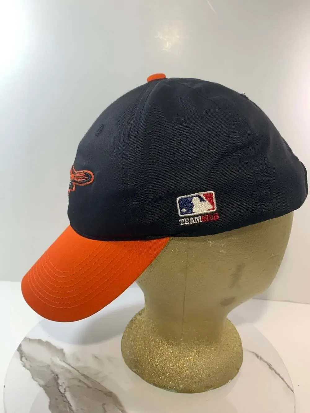 Baltimore Orioles Official MLB Baseball Cap Adult Black Orange Strap Back